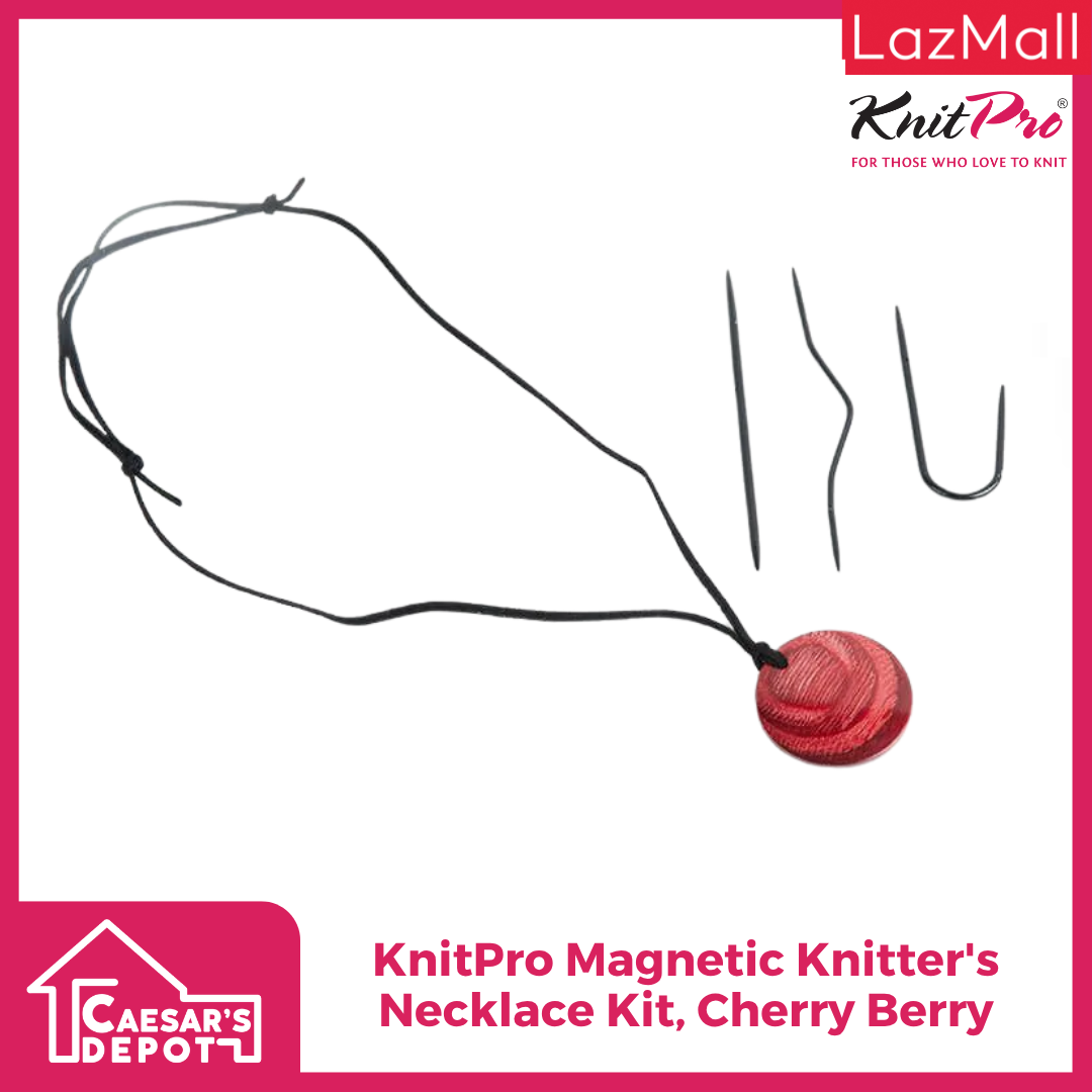 KnitPro Magnetic Knitter's Necklace Kit, Cherry Berry (35016)