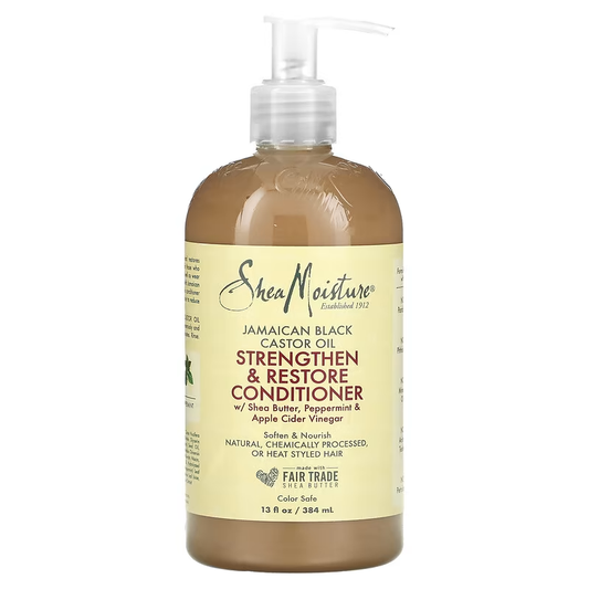 SheaMoisture Jamaican Black Castor Oil Strengthen & Restore Hair Conditioner with Shea Butter, Peppermint and Apple Cider Vinegar 13 Oz (384ml)