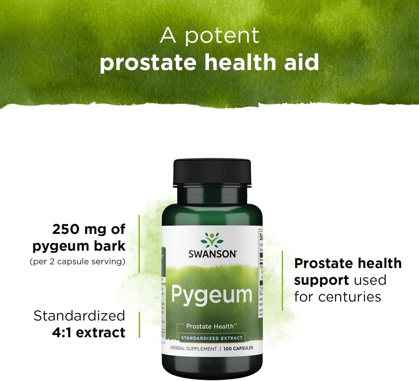 Swanson Pygeum Standardized Extract Herbal Supplement 100 Capsules