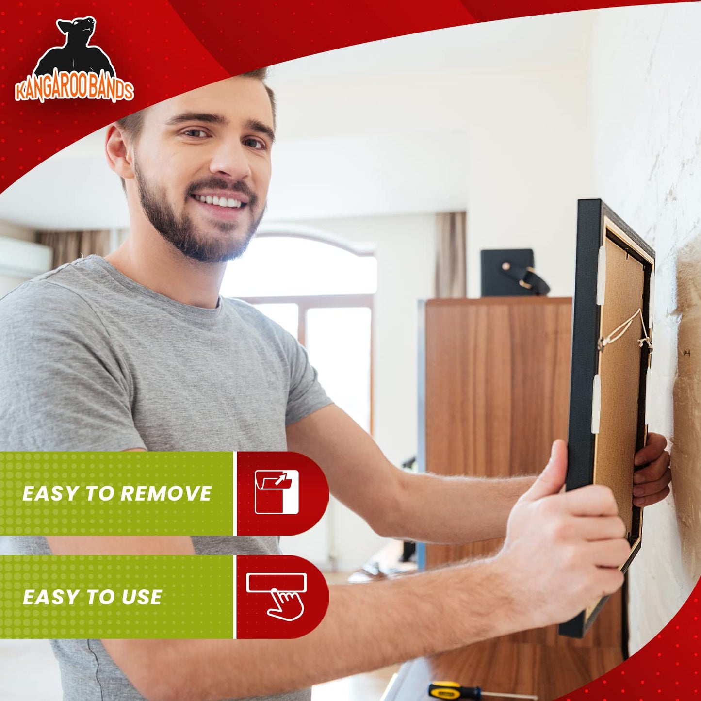 3M Command Large Picture Hanging Strips, 4 Pairs