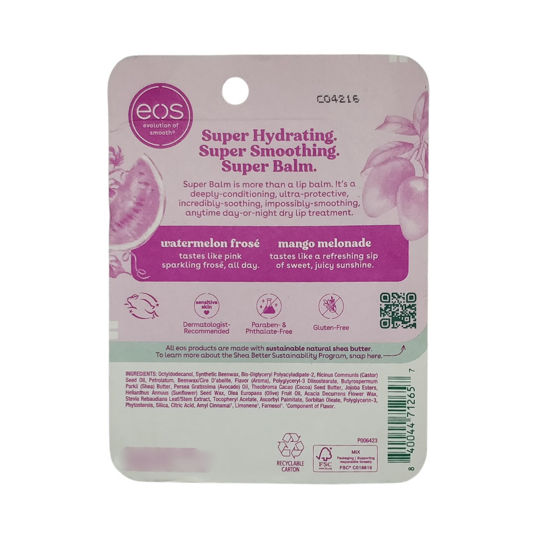 EOS 24H Moisture Super Balm Watermelon Frose & Mango Melonade, 0.35 oz / 10 ml