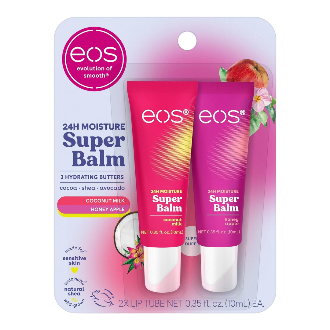 EOS 24H Moisture Super Balm 2 Lip Tube, 0.35 oz / 10 ml each