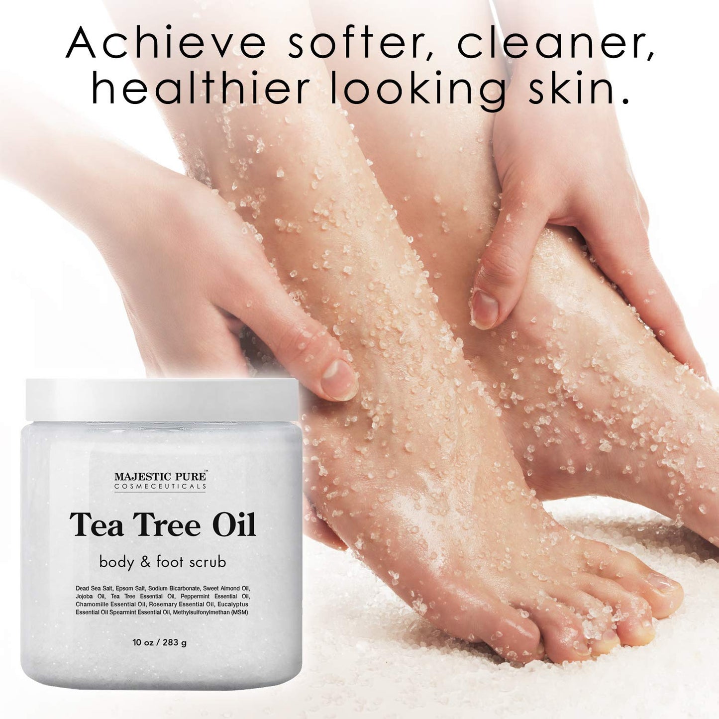 Majestic Pure Tea Tree Oil Body and Foot Scrub, 10 oz. / 283g