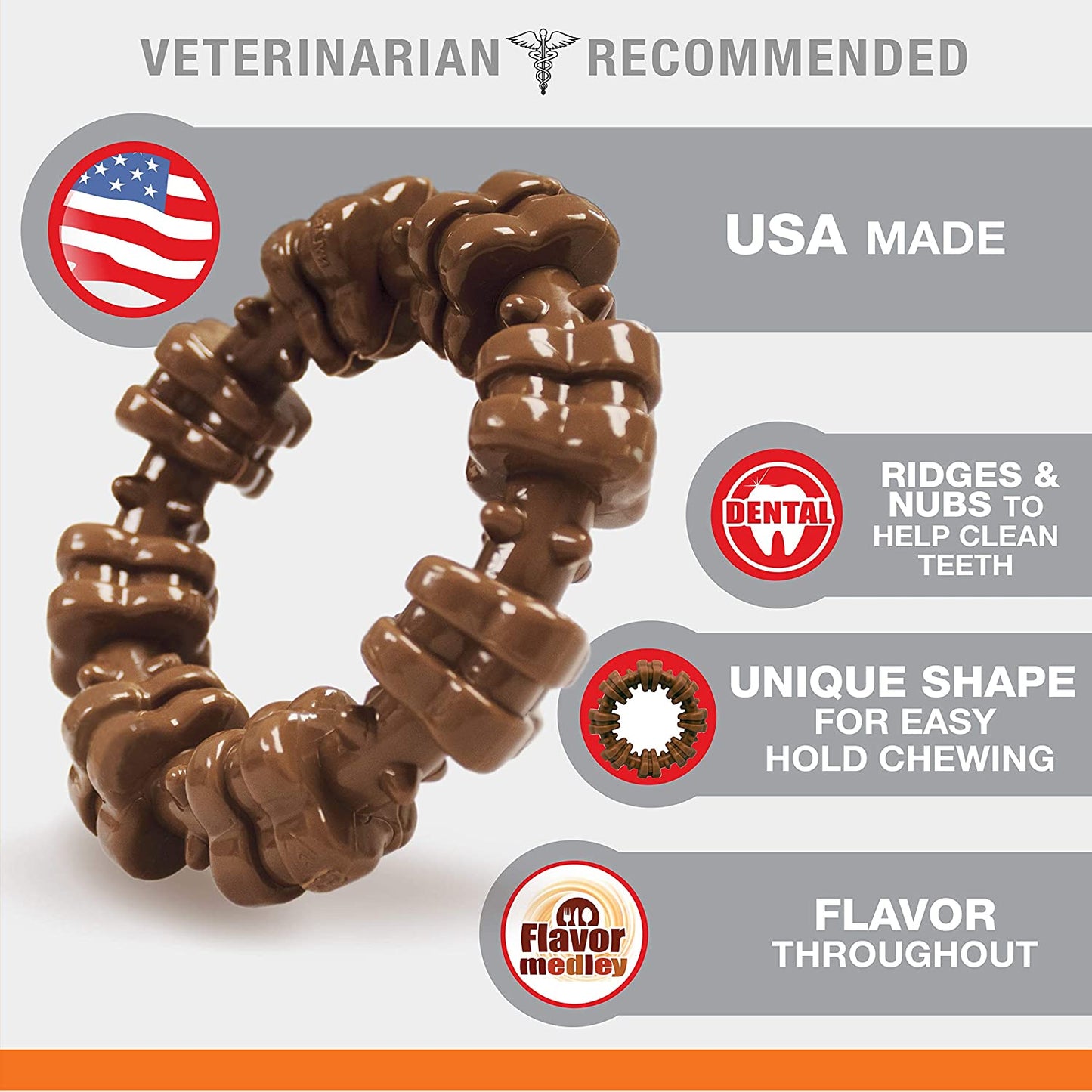 Nylabone Dura Chew Power Chew Textured Ring, for X-Large/Souper 50+ LBS Dogs Chew Toy (NCF315P)