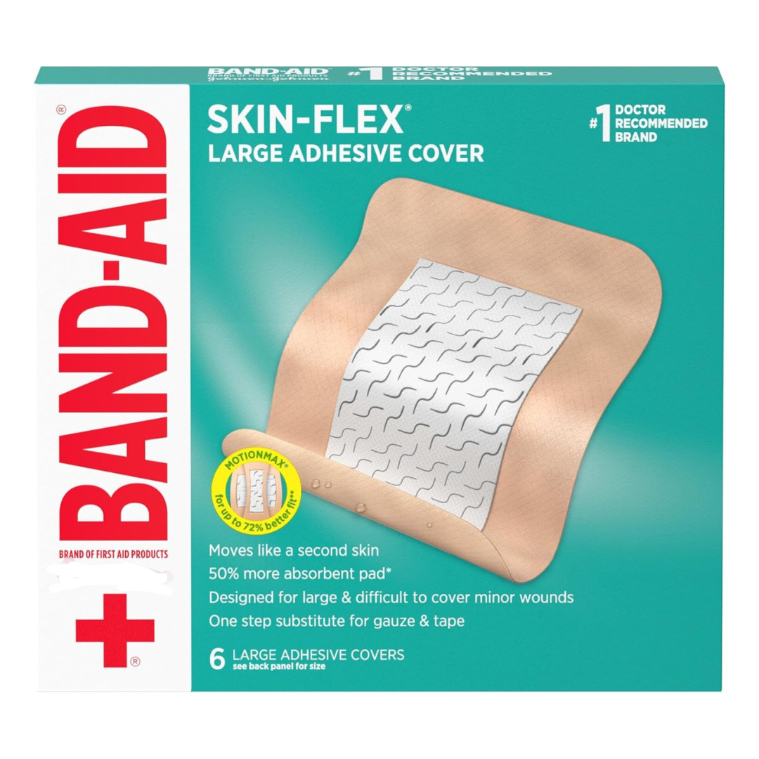 Band-Aid Skin-Flex Large Adhesive Flexible Wound Covers, 6 Count