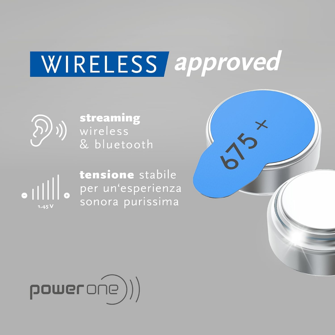 Power One P675 Hearing Aid Batteries by VARTA, 1 Pack (6 Batteries)