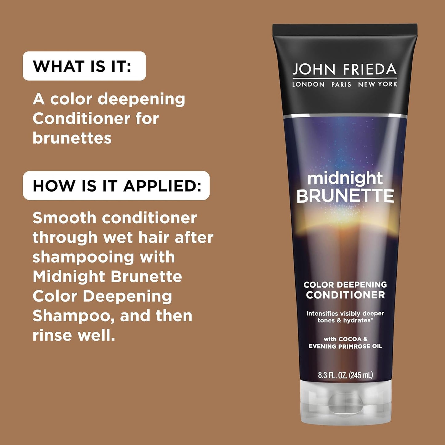 John Frieda Midnight Brunette Visibly Deeper Colour Deepening 8.3 oz