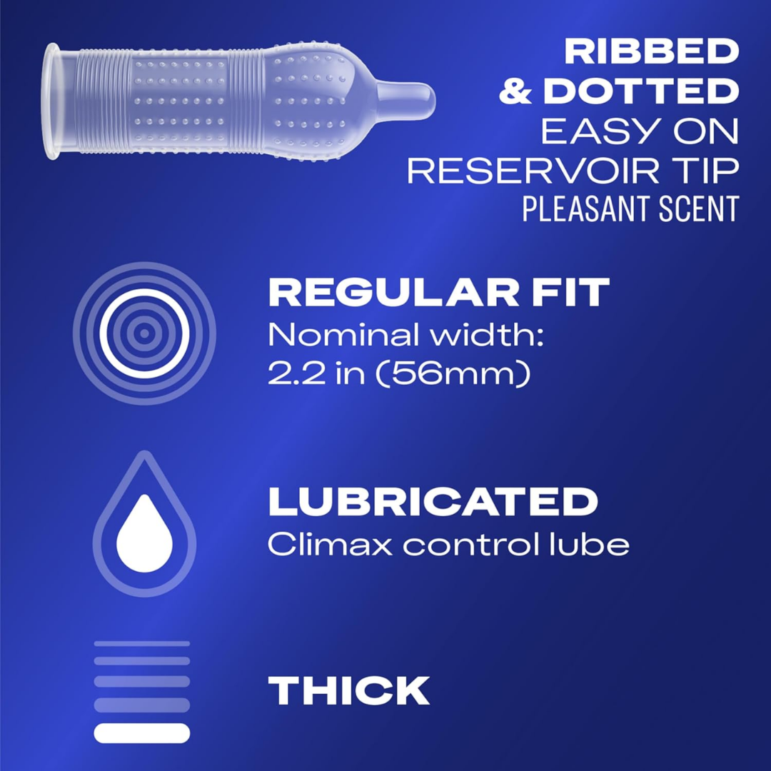 Durex Prolong Regular Fit, 12 Latex Condoms