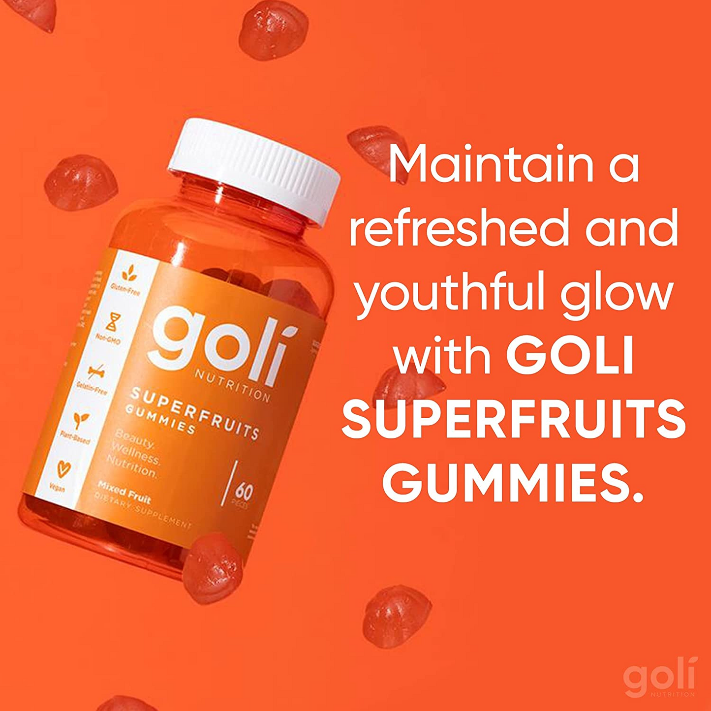 Goli Nutrition Superfruits Gummies 60 Pieces, 1 Bottle