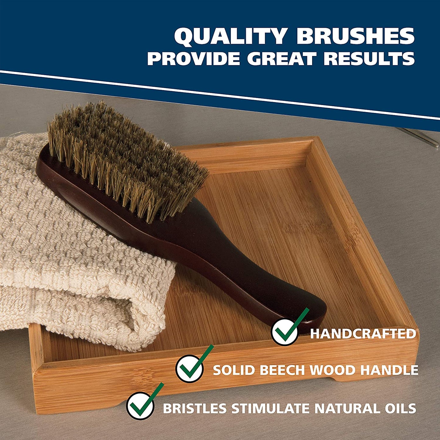 WAHL Handcrafted Handheld Beard Brush with 100% Wild Boar Bristles for Grooming & Styling