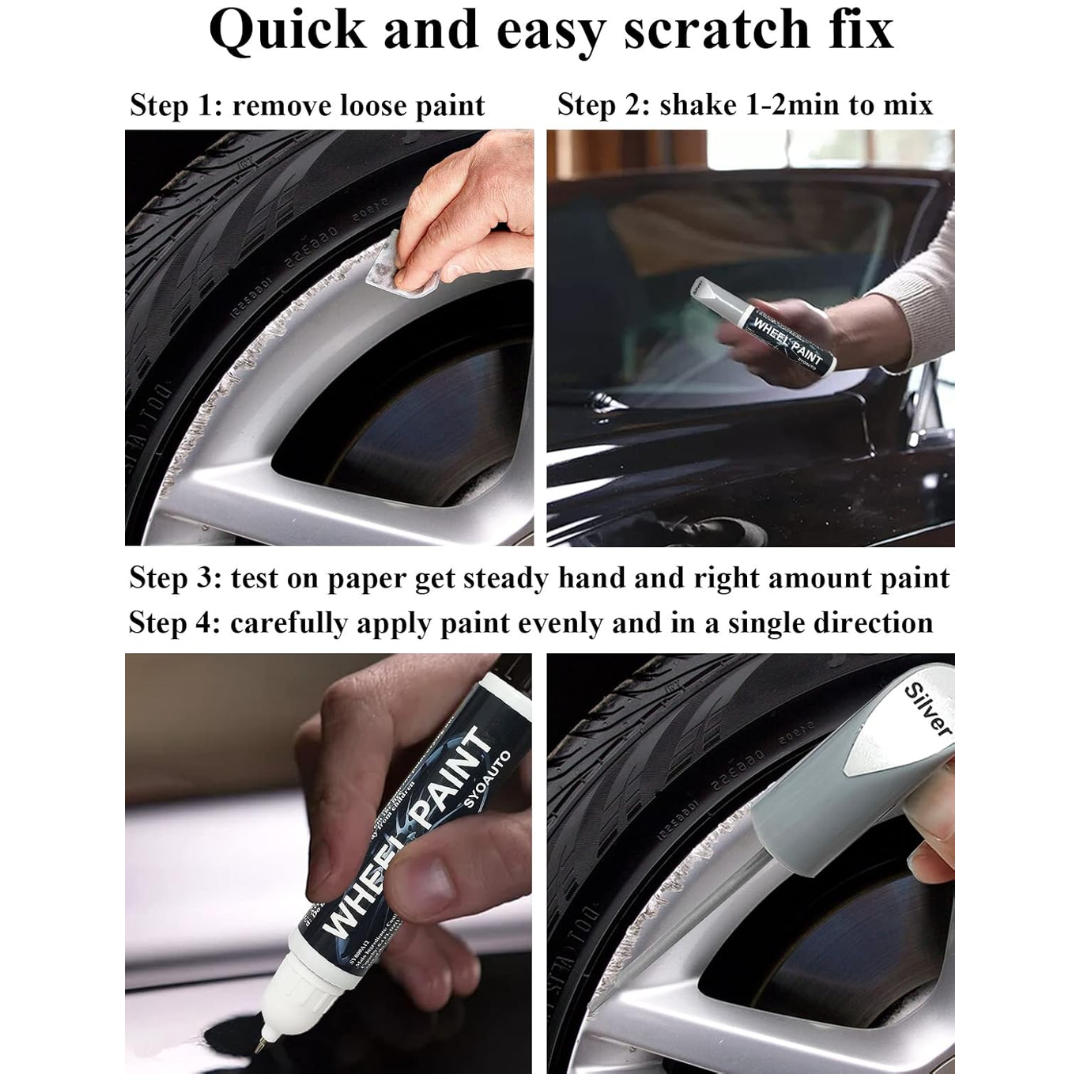 Syoauto Wheel Paint Gloss Black, 0.4 oz / 12 ml