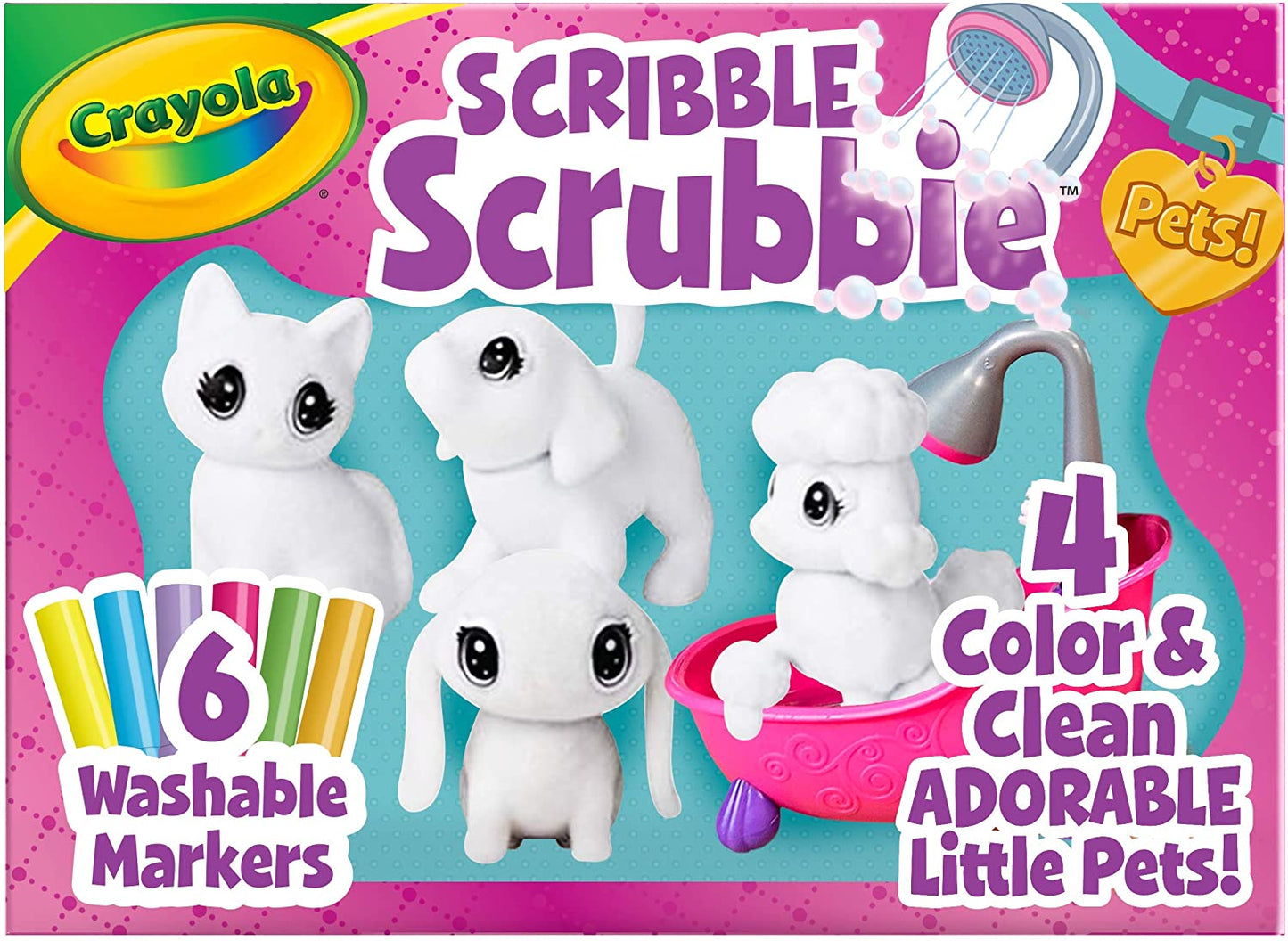 Crayola Scribble Scrubbie Pets Scrub Tub Animal Toy Set, Gift for Kids, Ages 3+