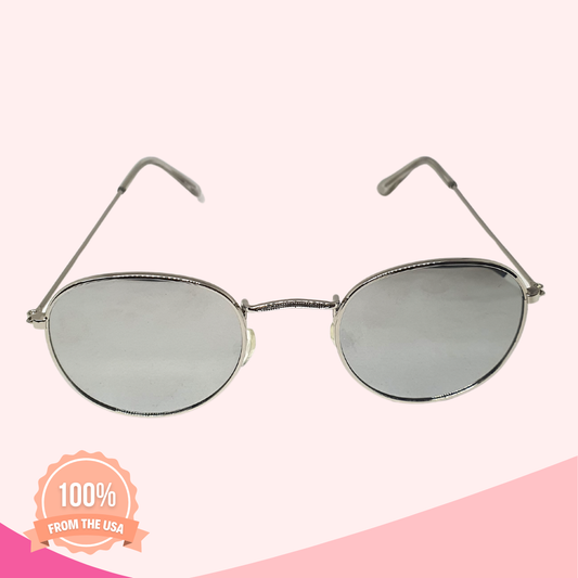 Arenade Beauty Fashion Flat Top Sunglasses Metal Reflective Sun Glasses Mirror Unisex (Silver)