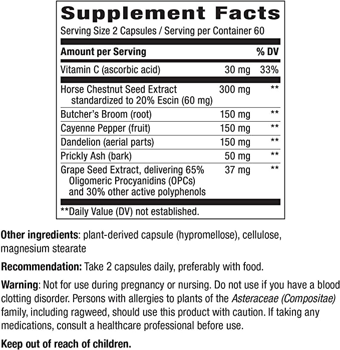 Nature's Way Premium Blend Leg Veins Vegetarian 120 Vegetarian Capsules