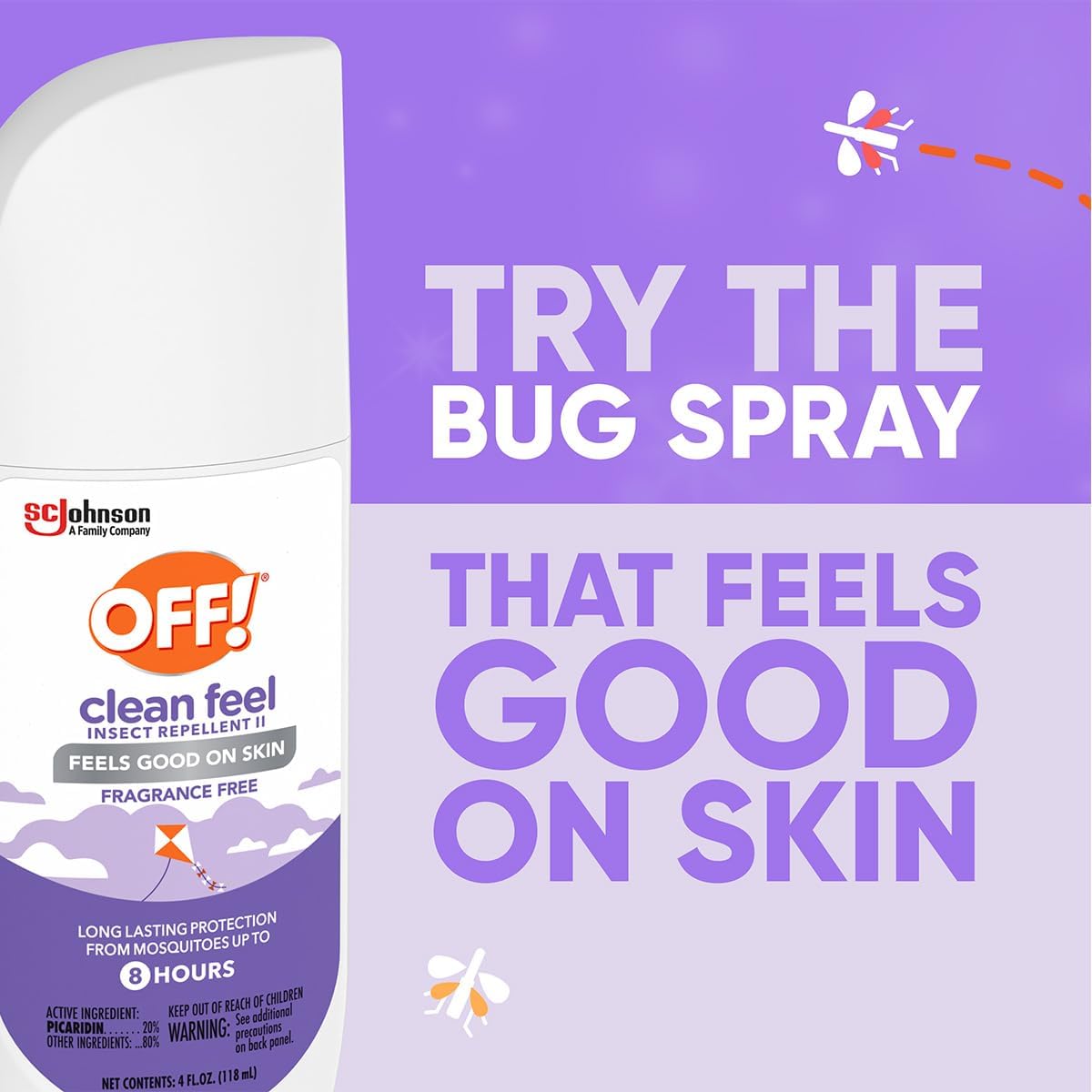 Off Clean Feel Insect Repellent II 8 Hrs Lasting Protection, 4fl oz / 118mL