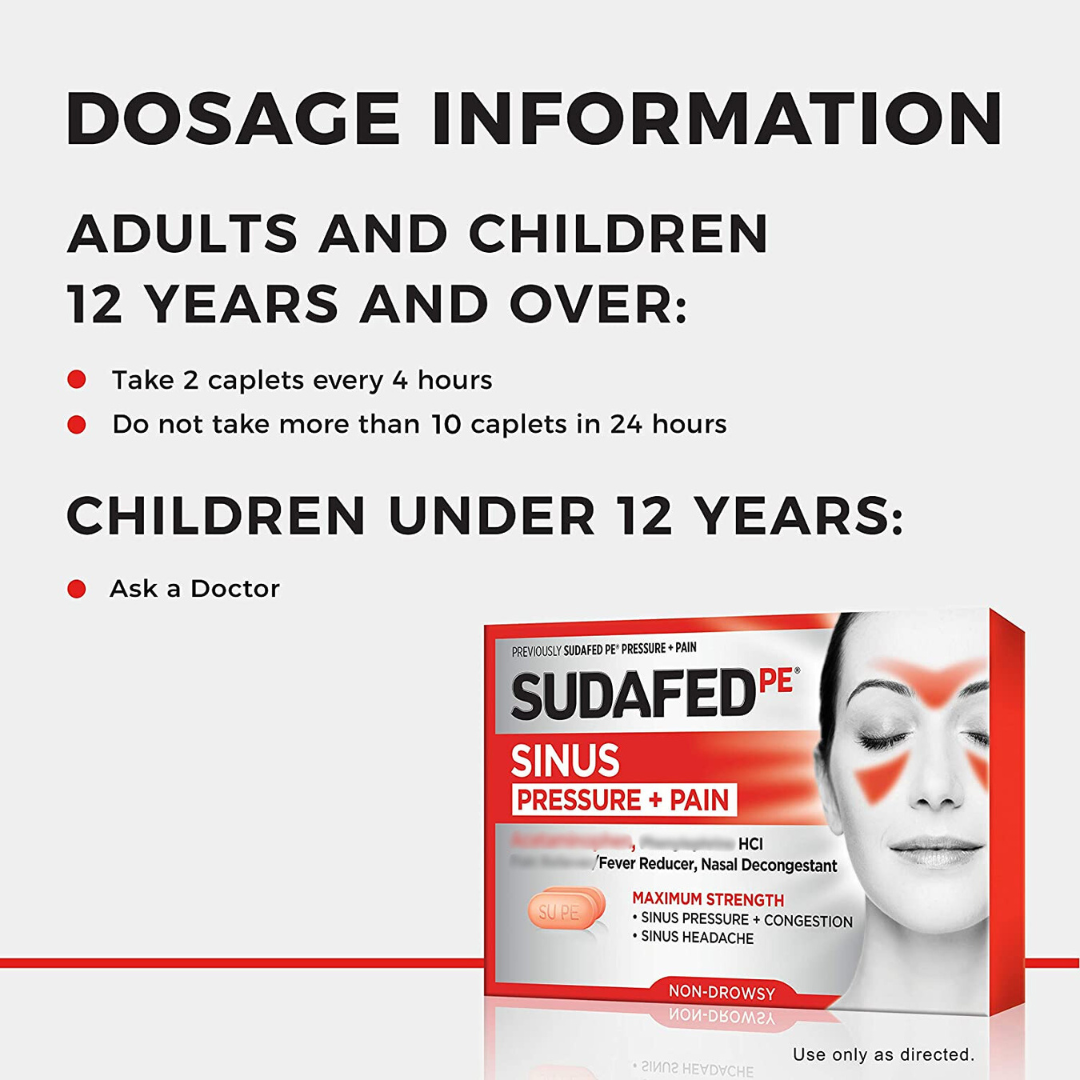 Sudafed Sinus Pressure + Congestion 24 Tablets