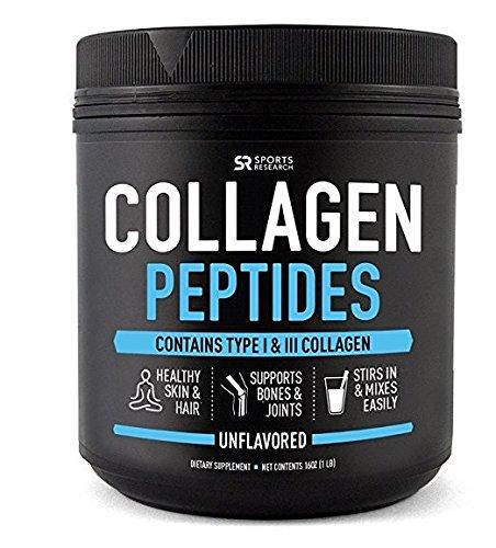 Sports Research Premium Collagen Peptides Powder 16 oz (Unflavored)
