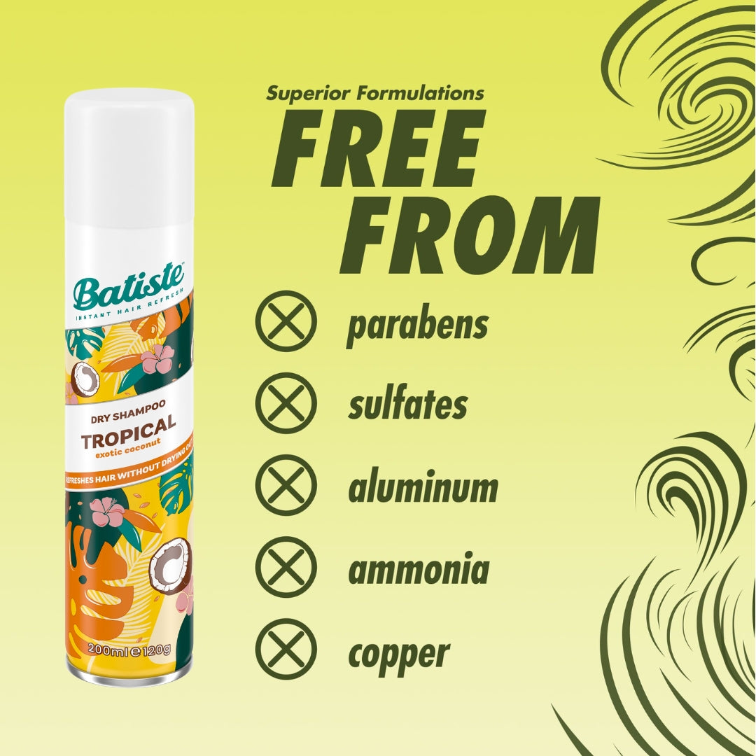 Batiste Dry Shampoo Tropical Vanilla Coconut, 200 ml / 120 g