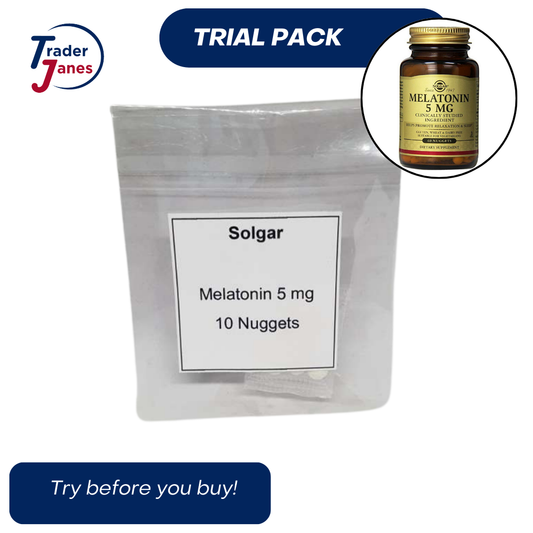 TRIAL SIZE Solgar Melatonin 5mg, Clinically Studied Ingredient 10 Nuggets