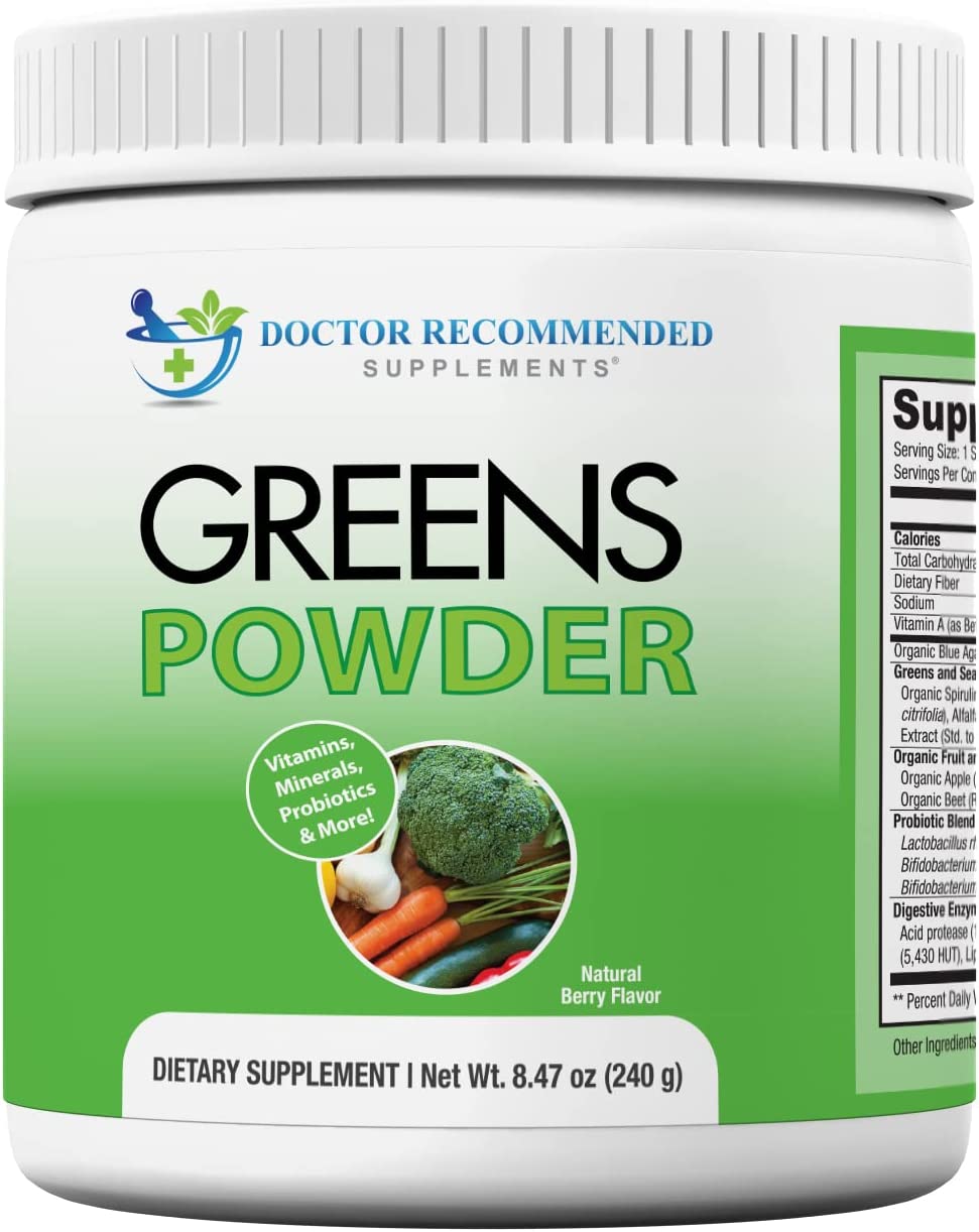 Whole Food Nutritional Supplement, Probiotics and Digestive Enzymes Natural Berry Greens Powder 240g