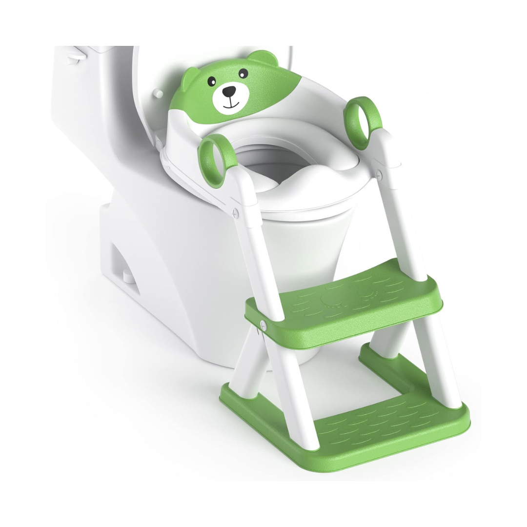Potty Training Seat with Ladder For Kids (Green)