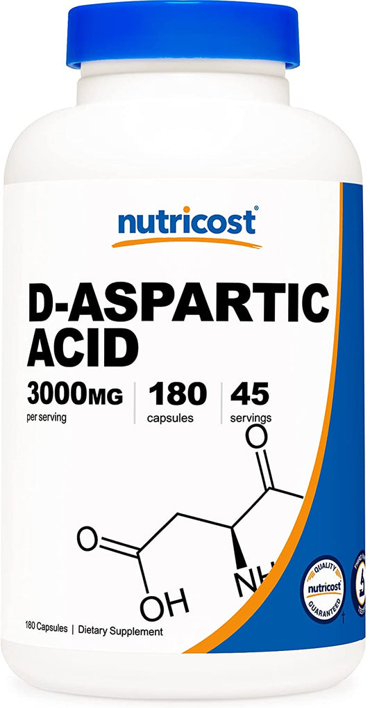 Nutricost D-Aspartic Acid 3000mg Dietary Supplement 180 Capsules