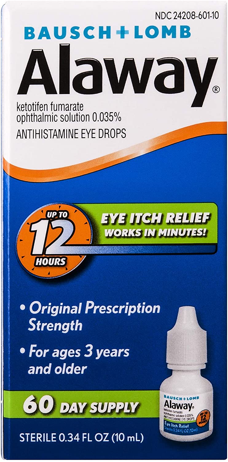 Bausch + Lomb Alaway Eye Itch Relief Drops 0.34 fl.oz / 10ml NO BOX PACKAGING MAY VARY