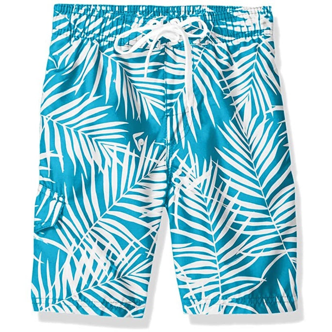 Kanu Surf Boys' Line Up Quick Dry UPF 50+ Beach Swim Trunk in Palma Aqua, Size 2T