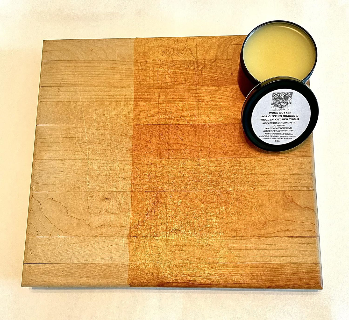 Macy's Place Wood Butter for Cutting Boards & Wooden Kitchen Tools, 8 oz.