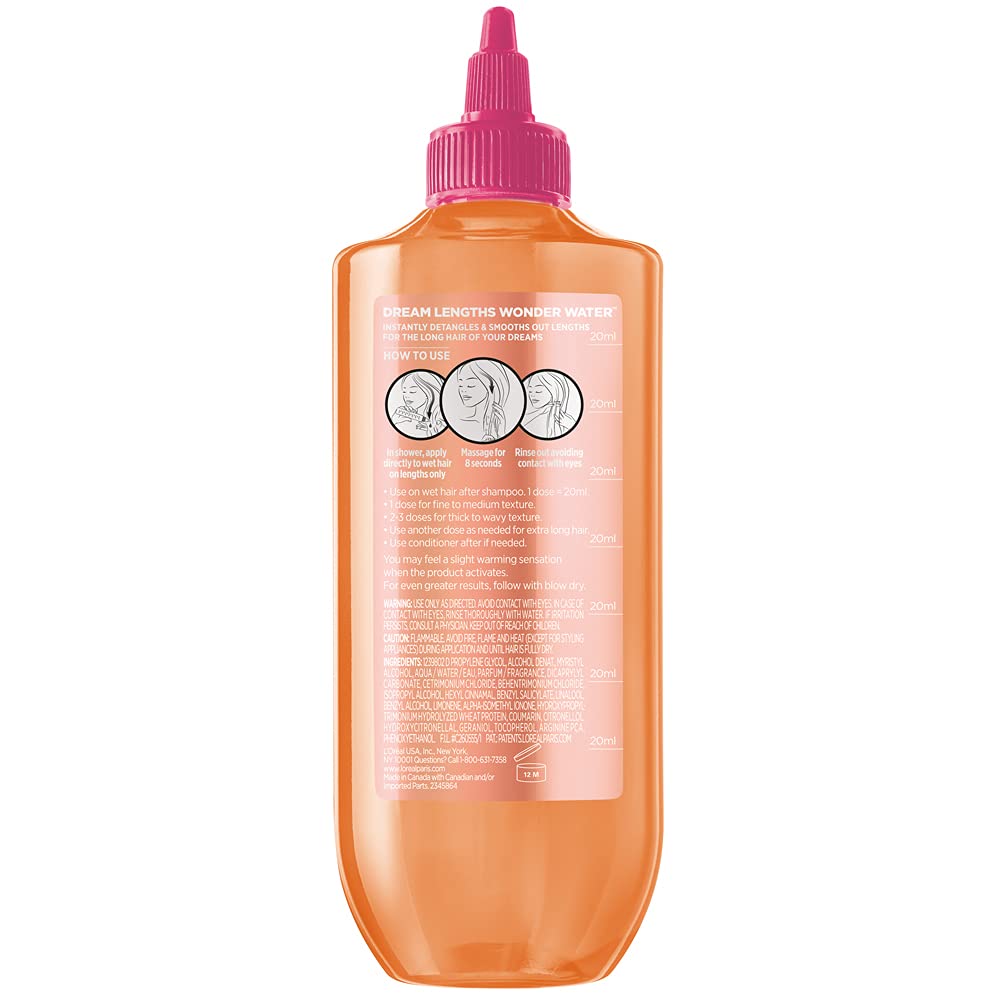 L'Oreal Paris Elvive Dream Lengths 8 Second Wonder Water Long Hair Transforming Lamellar Rinse Out Detangler, 6.8 fl.oz / 200 ml