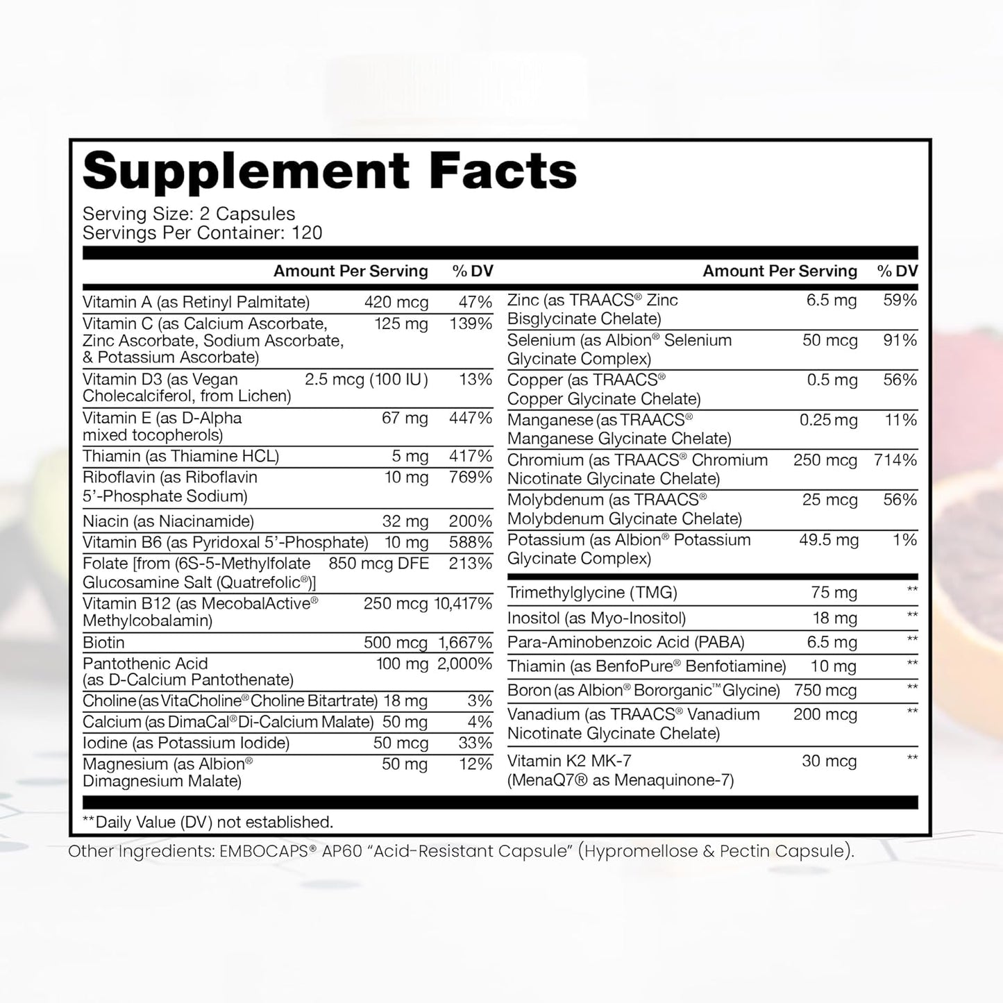 Pure Therapro Rx Methyl Multi Without Iron Dietary Supplement, 240 Capsules