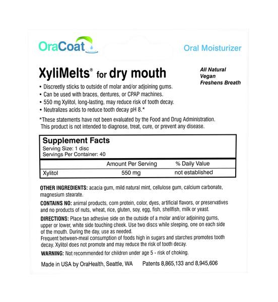 OraCoat, XyliMelts for Dry Mouth Care (40 Discs) NO BOX