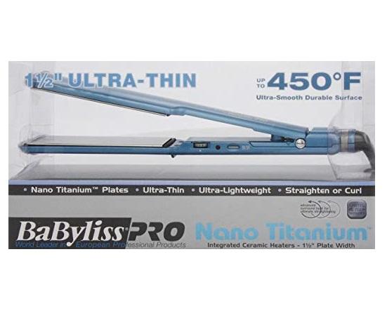 BaBylissPRO Nano Titanium-Plated Ultra-Thin Straightening Iron (1 1/2 Inch) BABNT3073TN