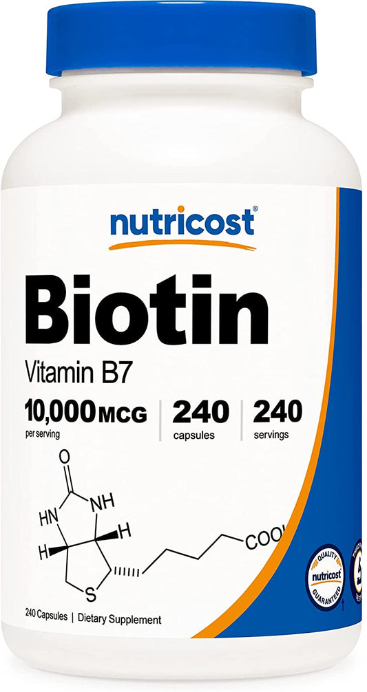 Nutricost Biotin Vitamin B7 10,000mcg, 240 Capsules