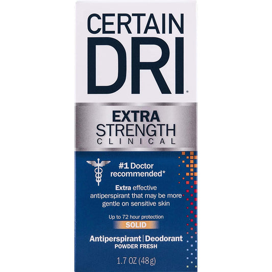 Certain Dri Extra Strength Clinical Antiperspirant Deodorant Powder Fresh, Solid 1.7oz