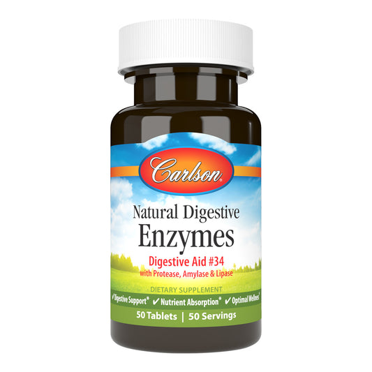 Carlson Natural Digestive Enzymes Aid 50 Tablets