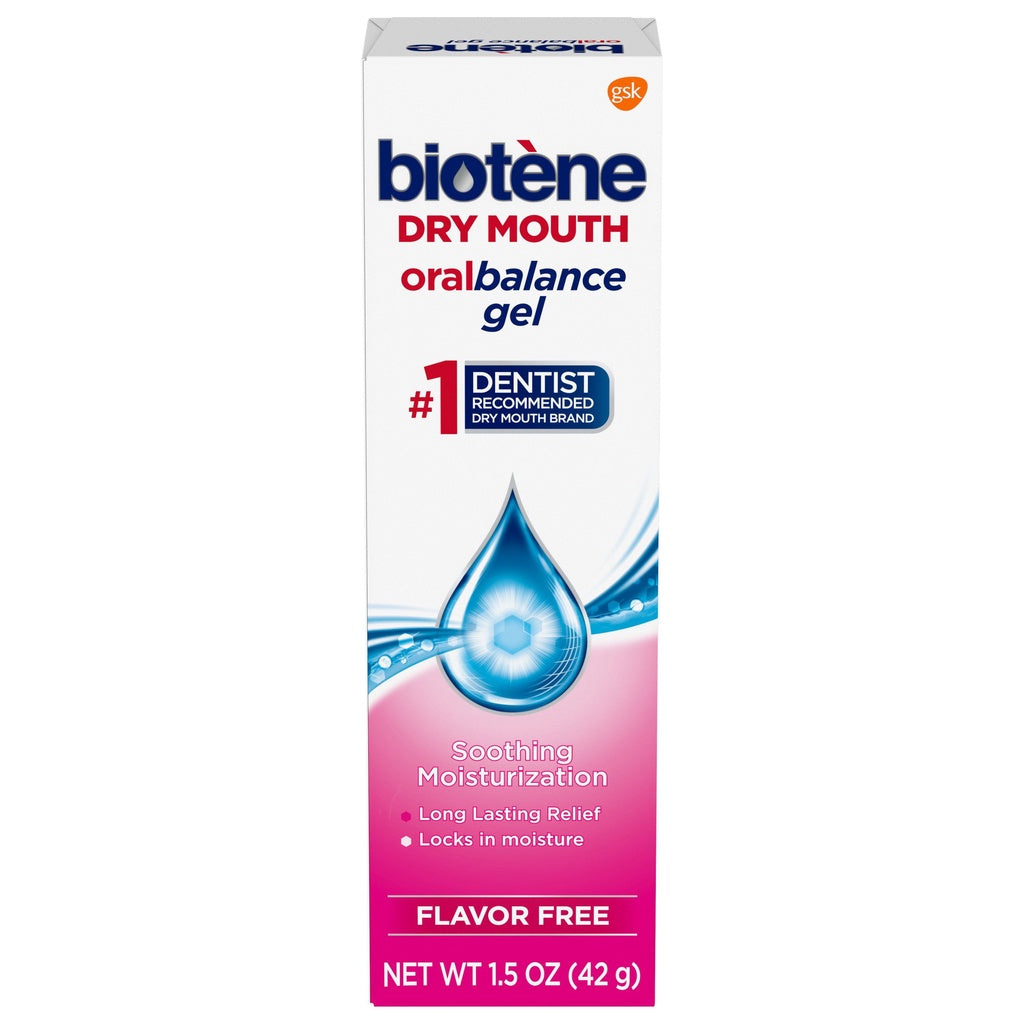 Biotene Oral Balance Moisturizing Gel Flavor-Free, Alcohol-Free, for Dry Mouth, 1.5 oz