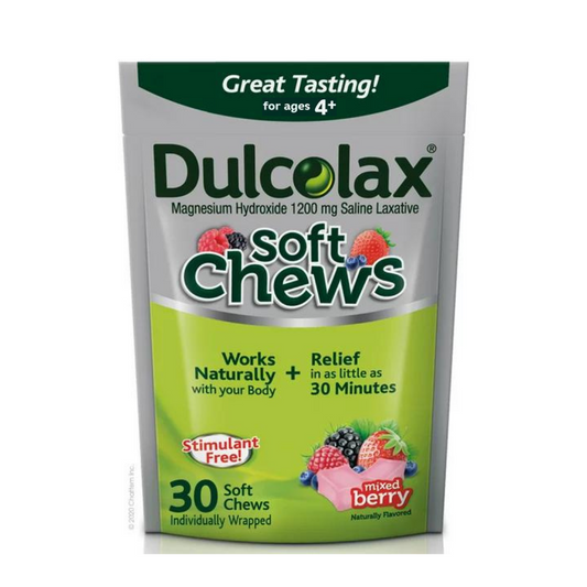 Dulcolax Soft Chews, Mixed Berry Natural Flavored 30 Soft Chews