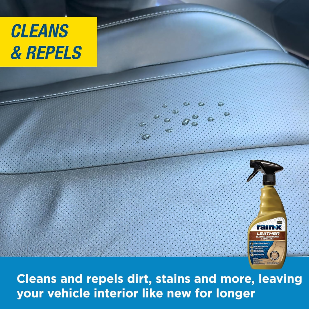 Rain-X Pro Leather Cleaner, Conditioner & Repellent Spray for Car, 16 oz / 473 ml