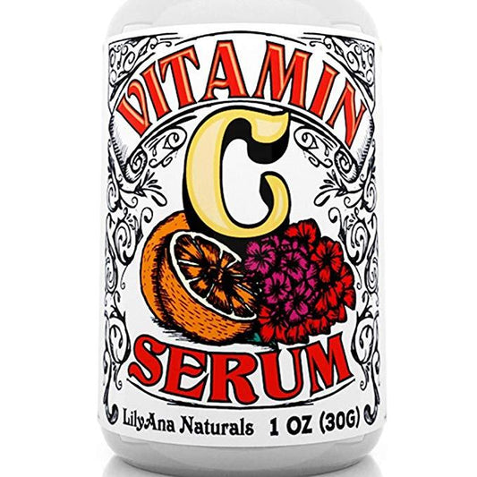 LilyAna Naturals Vitamin C Serum with Hyaluronic Acid for Face and Eyes 1 oz