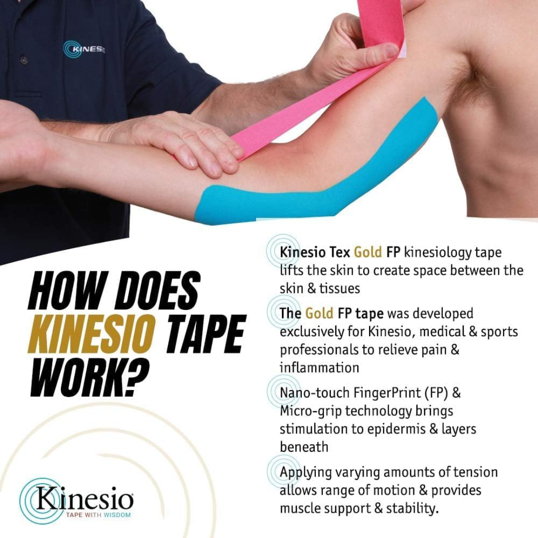Kinesio Tex Gold Elastic Tape Red, 1 Roll