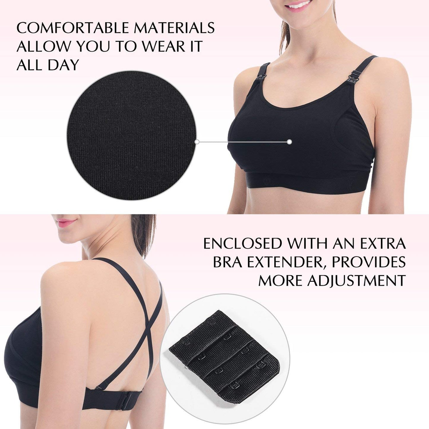 Momcozy Hands Free Pumping Bra Adjustable Breast-Pumps Holding and Nursing Bra, Suitable for Breastfeeding-Pumps by Lansinoh, Philips Avent, Spectra, Evenflo and More (Black, Small)