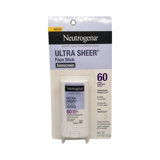 Neutrogena Ultra Sheer Face Stick Sunscreen SPF 60, 0.47 oz / 13 g