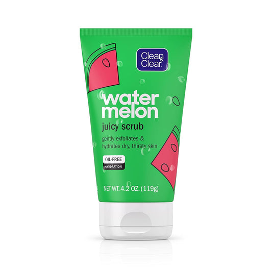 Clean&Clear Watermelon Juicy Scrub Oil-Free Hydration 4.2 Oz / 119g