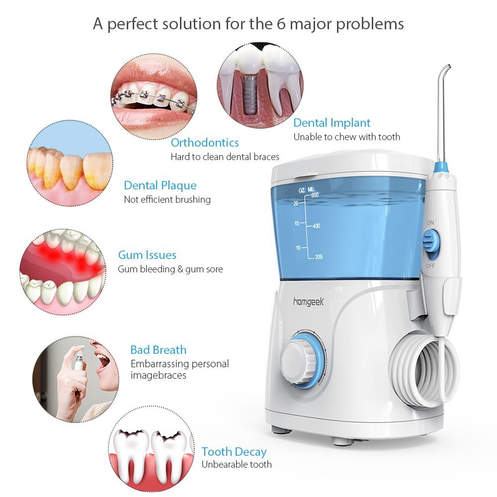 AUTHENTIC Homgeek Oral Irrigator Dental Water Flosser Water Pick Teeth Cleaner