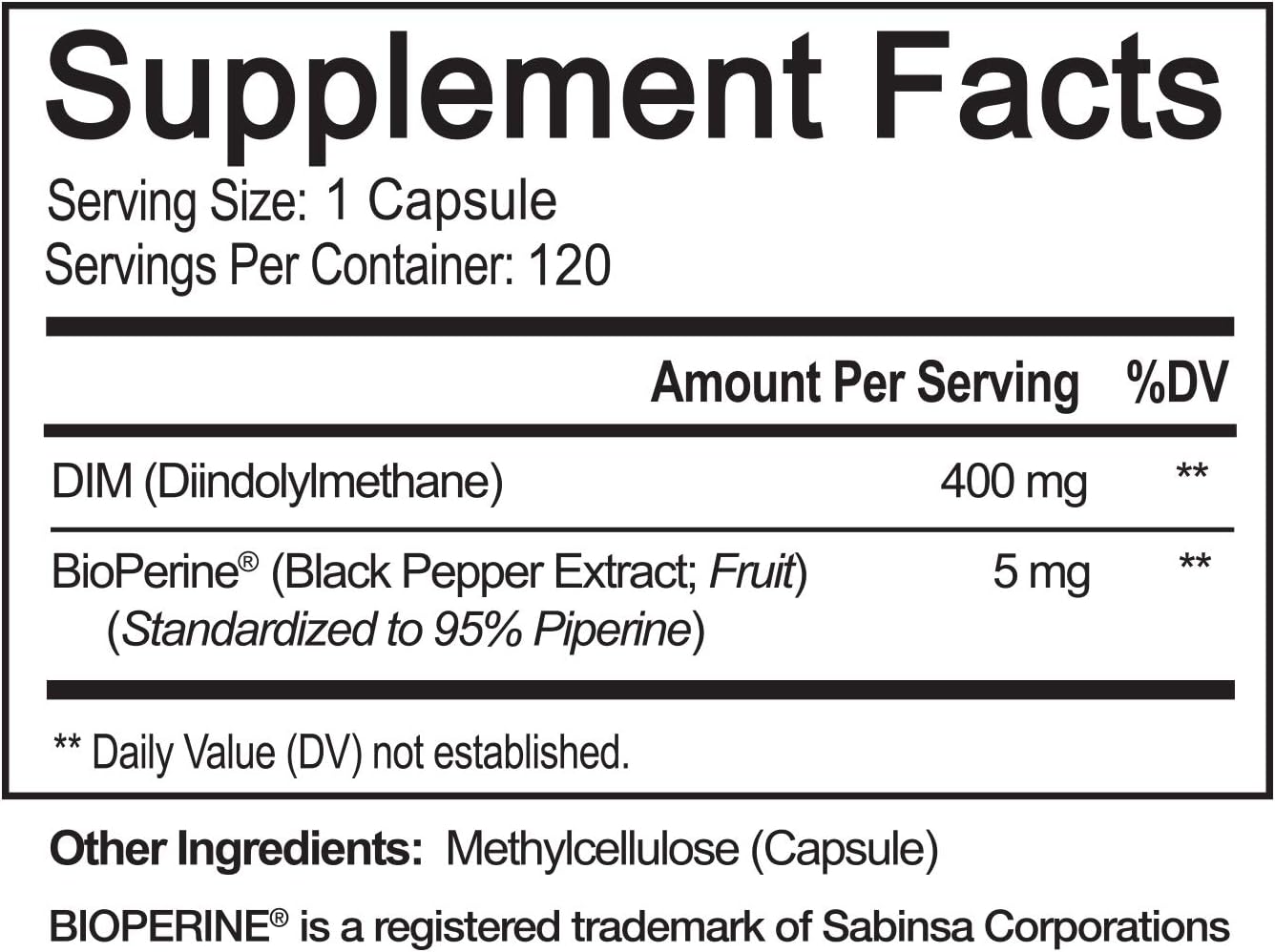 Nutriflair Premium Dim For Healthy Hormone Balance 400mg, 120 Vegetable Capsules