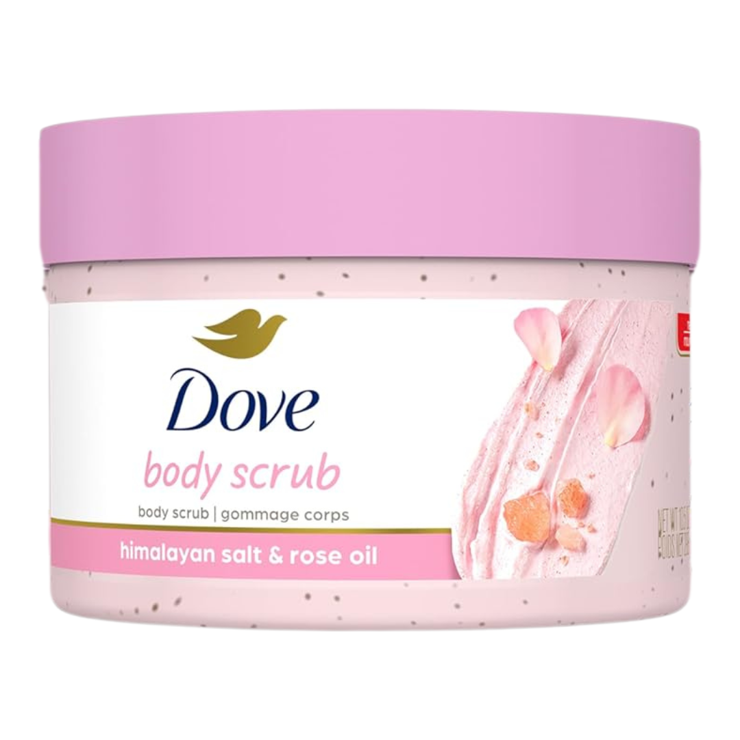 Dove Body Scrub Himalayan Salt & Rose Oil, 10.5 oz