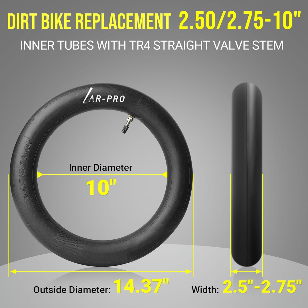 Ar-Pro Dirt Bike Replacement Inner Tubes 2.50 / 2.75, 2 Pack