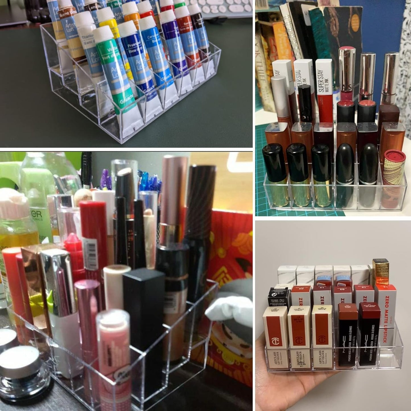 Acrylic Lipstick Organizer 24 Slots by Honest Tools