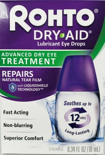 ROHTO Dry-Aid Advanced Dry Eye Treatment Lubricant Eye Drops Twin Pack 0.34 Oz PACKAGING MAY VARY